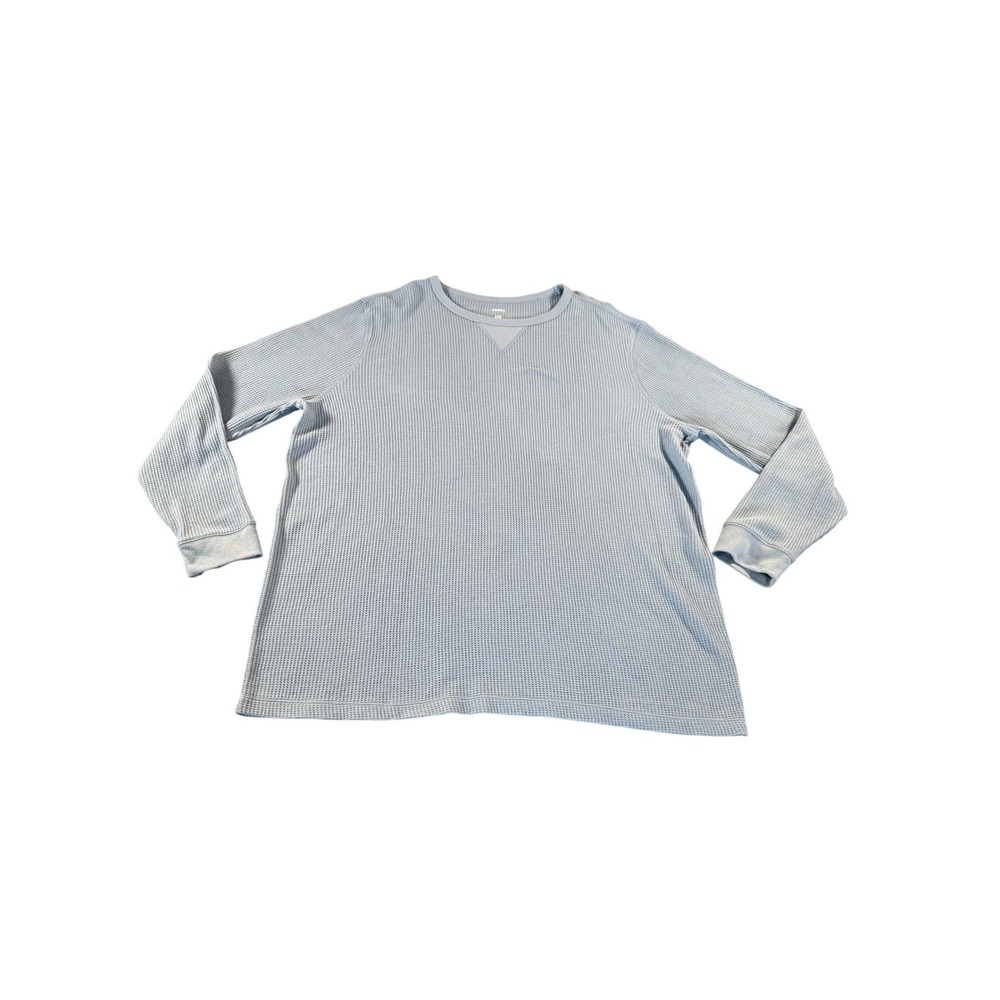 Sonoma Goods For Life Mens 2XB Light Blue Waffle Knit Thermal Long Sleeve Shirt